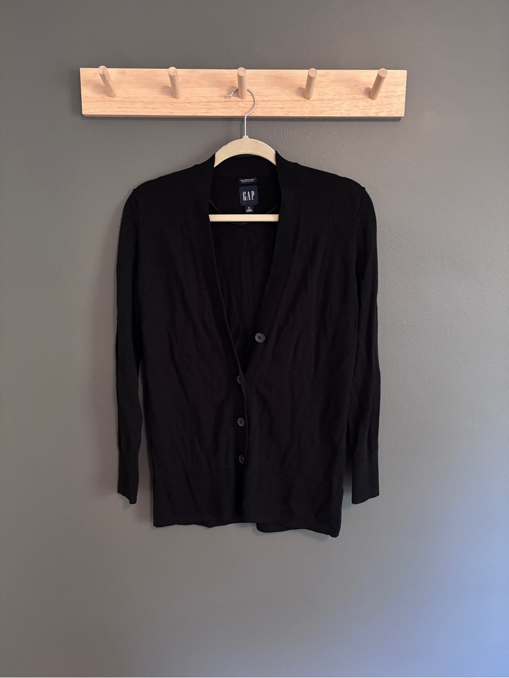 GAP Black Merino Wool Cardigan